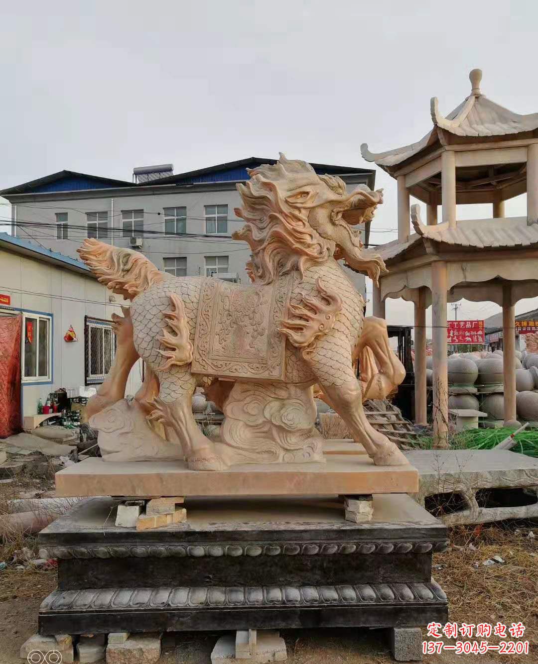 大同麒麟石雕,中领雕塑独特定制