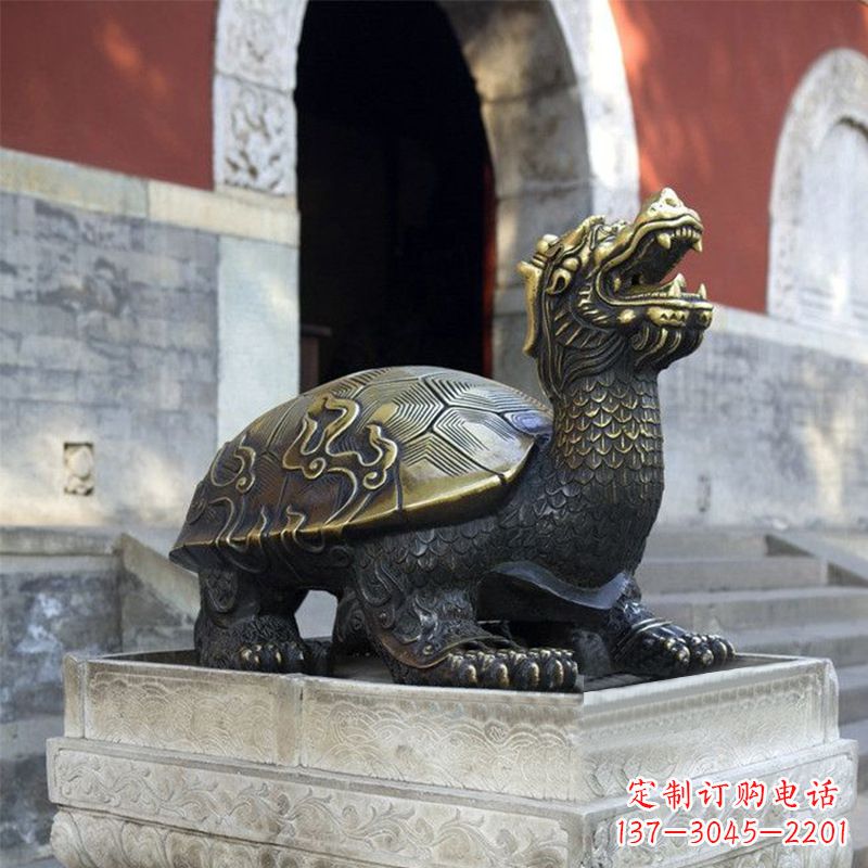 大同弥勒佛坐赑屃雕塑-寺庙大门神兽动物雕塑