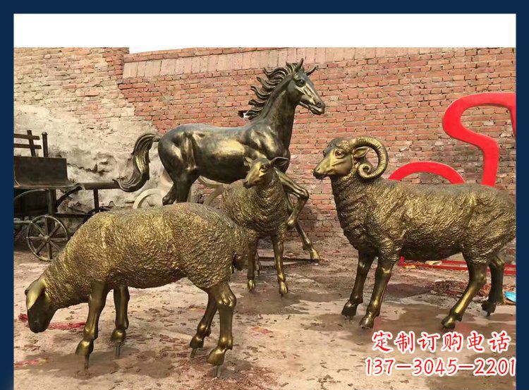 大同中领雕塑|绵羊公园动物铜雕，让自然之美永存