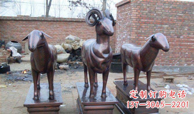 大同绵羊铸铜雕塑,仿铜动物雕塑