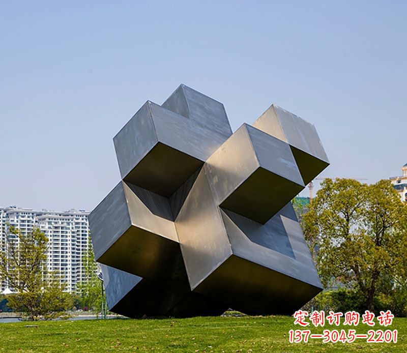 大同魔方公园不锈钢雕塑