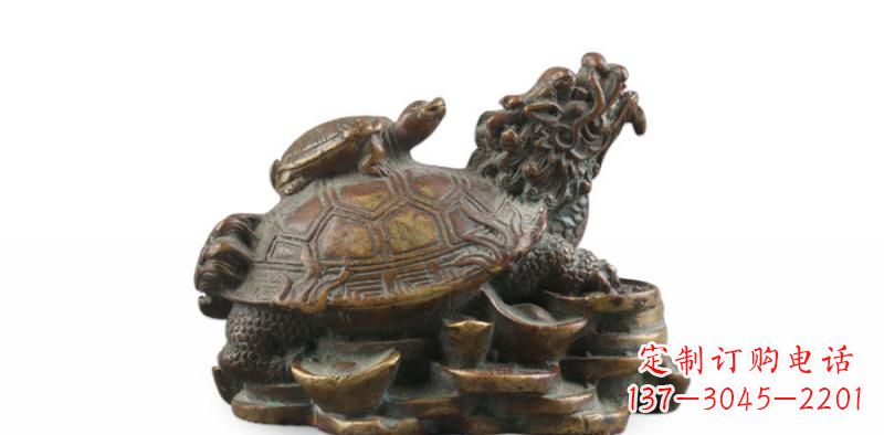 大同雕塑非凡,铜雕龙龟母子精美