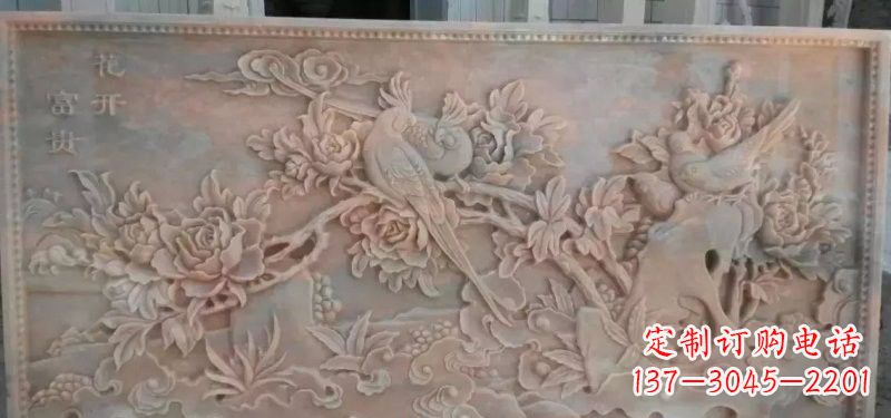 大同美轮美奂的牡丹花石浮雕