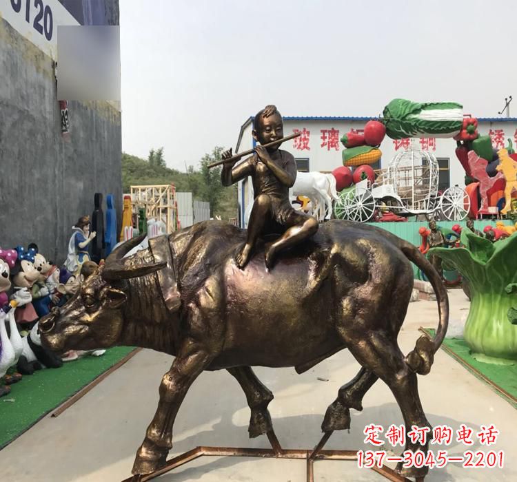 大同中领雕塑的古典韵味牧童铜雕是一件绝美的雕…