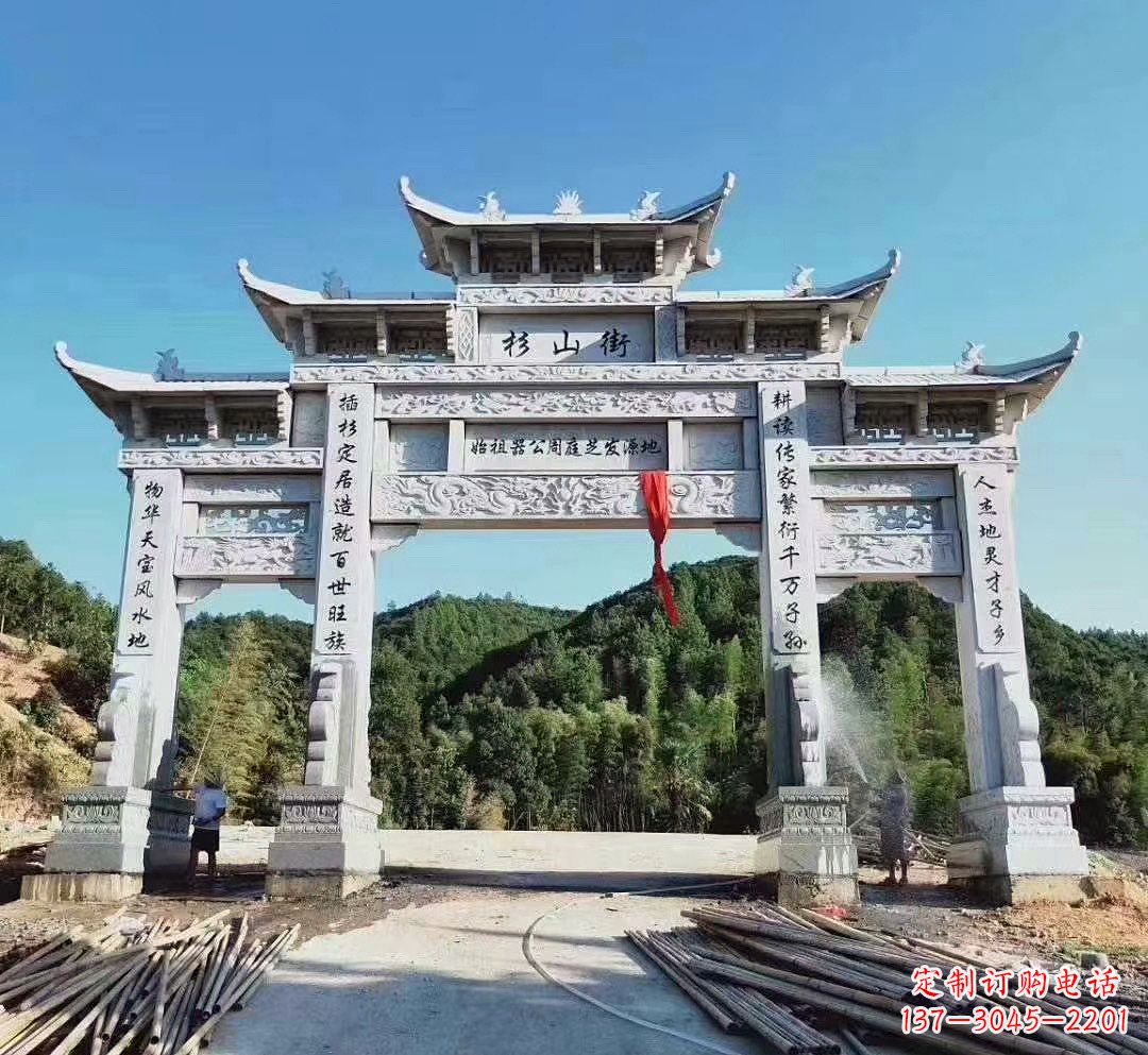 大同中领雕塑:精美牌坊雕塑