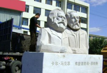 大同汉白玉马克思与恩格斯雕塑--让爱情延续