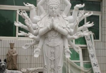 大同汉白玉千手观音雕塑，精致细腻，深具宗教意义