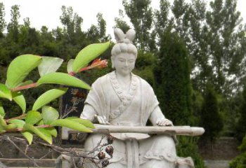 大同汉末才女蔡文姬弹琴石雕塑-景区园林历史名人雕像