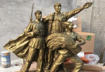 大同中领雕塑精心打造的红军战士铜雕