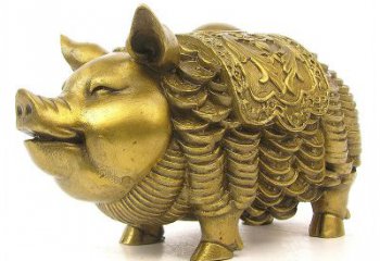 大同欢迎招财猪，用黄铜打造新年祝福