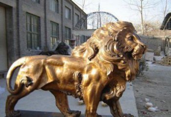 大同黄铜精美西洋狮子铜雕