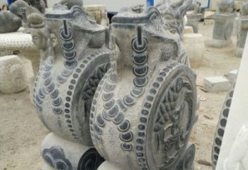大同古韵深远，金蟾抱鼓石仿古门墩雕塑