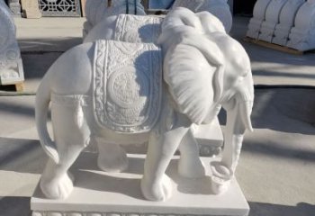 大同看门石雕大象，精致雕塑工艺的经典之作