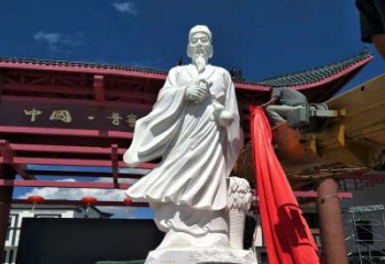 大同传承医道中的传说——李时珍汉白玉石雕像