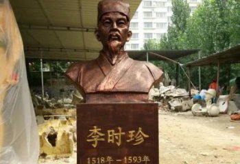 大同寓意深长精致细节——李时珍校园名人铜雕