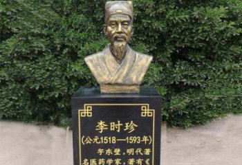 大同高贵典雅的李时珍肖像铜雕