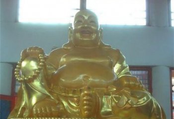大同传统工艺制作鎏金弥勒佛像