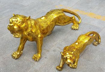 大同鎏金老虎，铜雕工艺精美