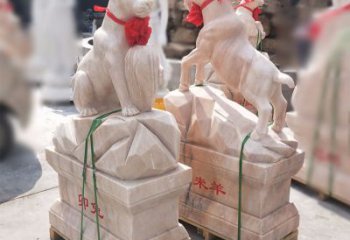 大同卯兔·晚霞红12生肖石雕兔雕塑