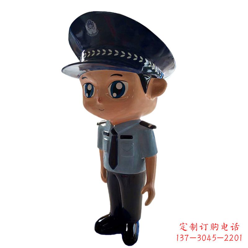 大同全新警察玻璃钢卡通雕塑