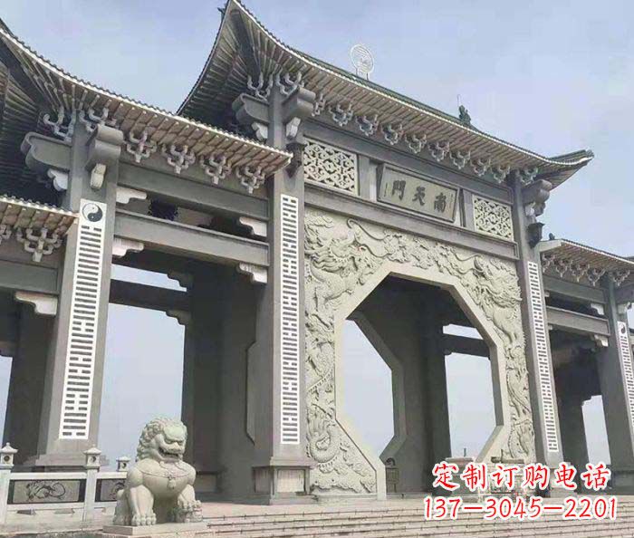 大同南天门牌坊石雕,工艺精美,精雕细琢