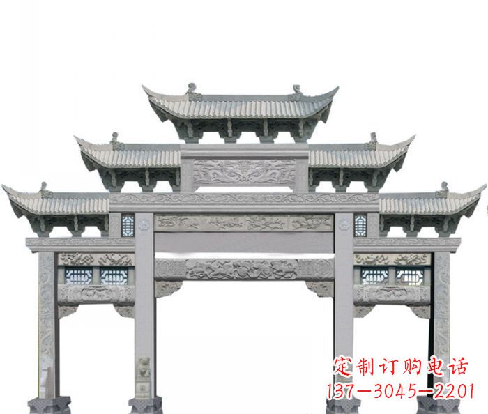 大同中领雕塑定制式牌坊石雕