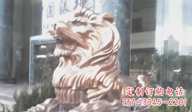 大同中领雕塑:精致狮子铜雕