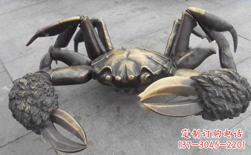 大同中领雕塑以传统工艺出品的螃蟹铜雕，是杰出…