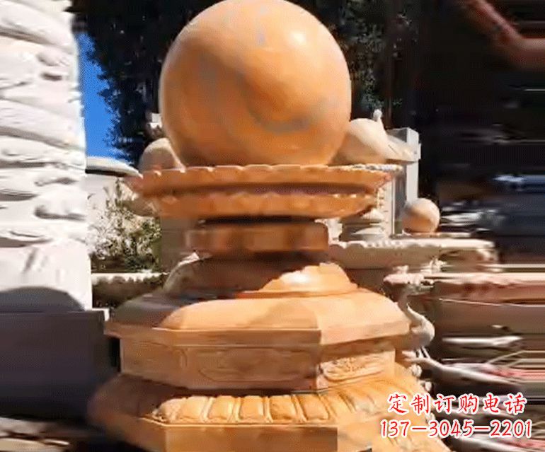 大同喷泉里的石材雕塑