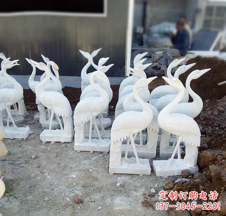 大同精美工艺,传统雕刻——仙鹤石塑