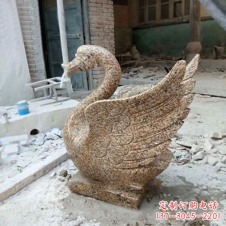 大同应用天鹅花岗岩制作的喷水雕塑