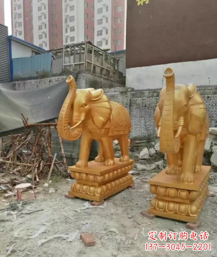 大同喷水招财大象铜雕
