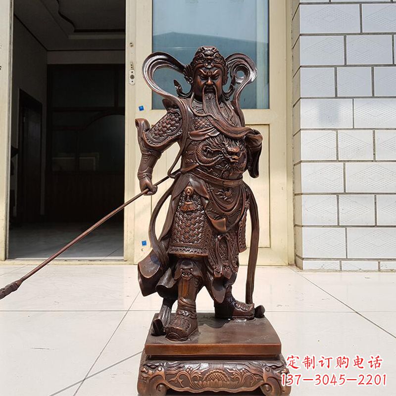 大同唯美古典风格关公铜雕像