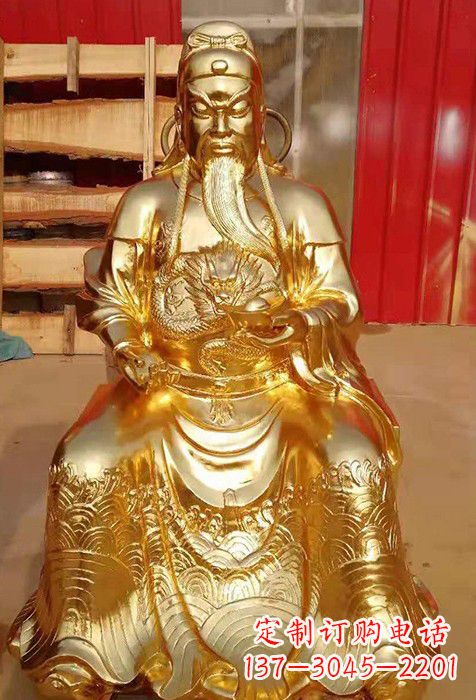大同传承经典,漆金关公神像雕塑