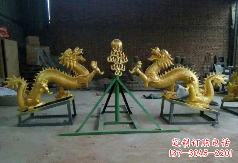大同享受经典,领略古老传统,精美特色的双龙戏珠铜雕