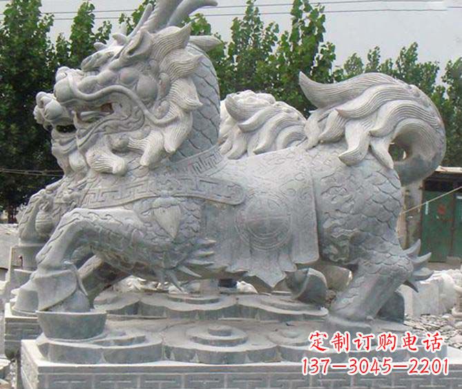 大同古典麒麟招财神兽石雕,传承古典非凡财富之美