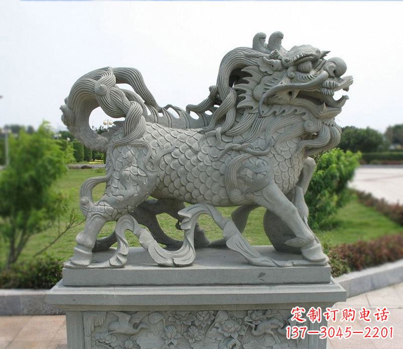 大同典雅经典,麒麟招财石雕把你的梦想变成现实