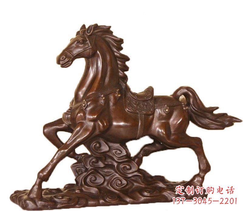 大同答案中领雕塑:精致马玻璃钢仿铜动物雕塑中…