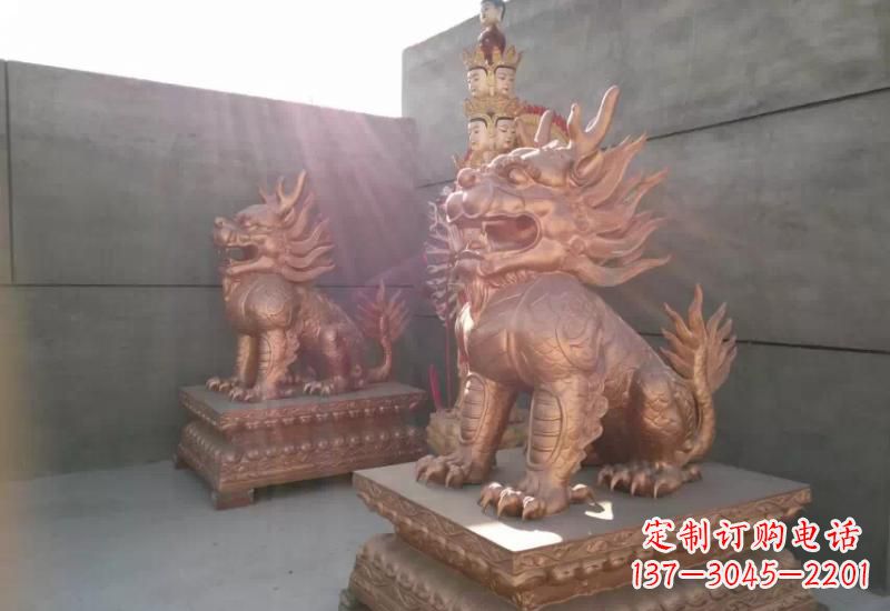 大同拥有传统文化魅力的麒麟铸铜雕塑