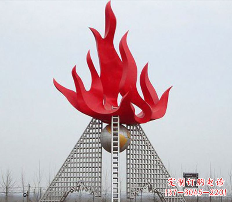大同金色火苗-优雅华贵的不锈钢景观雕塑