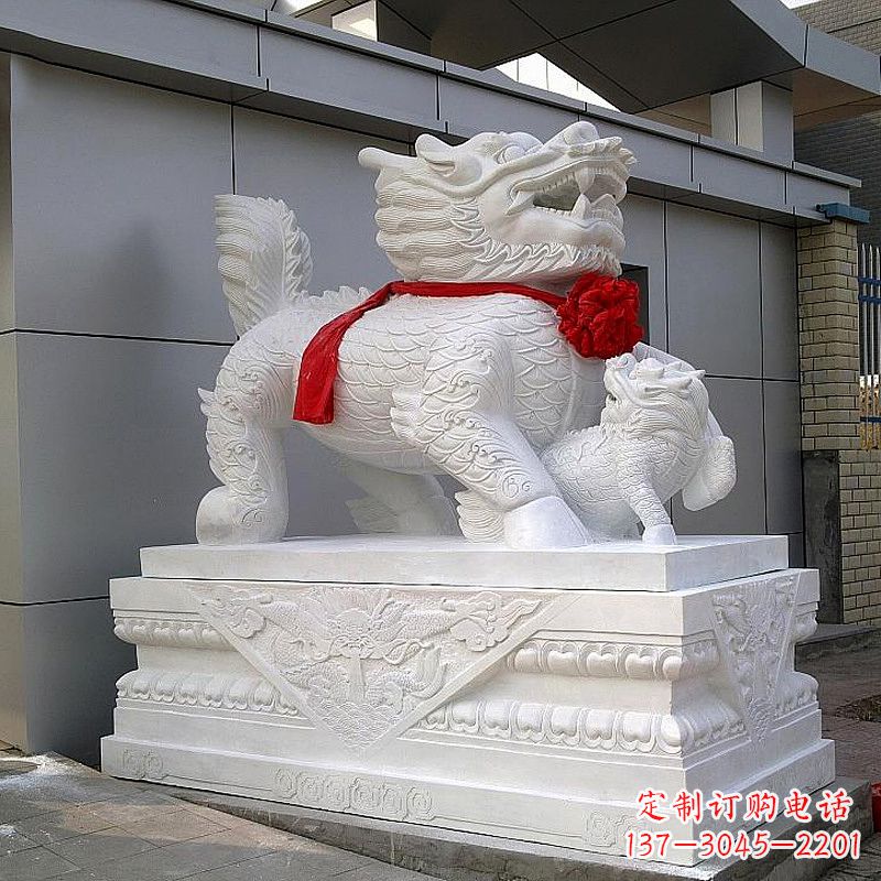 大同超精美的中国麒麟石雕