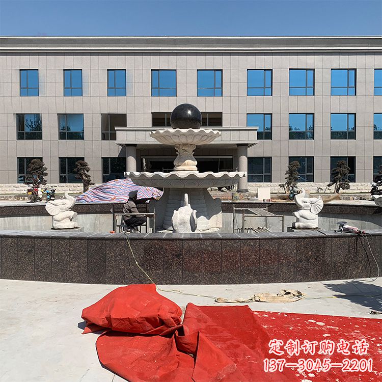 大同企业广场招财石雕喷泉雕塑