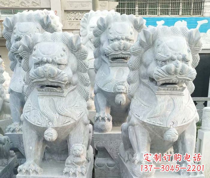 大同企业景观大理石狮子石雕 (8)