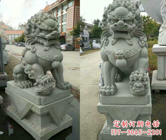 大同企业景观大理石狮子石雕 (12)
