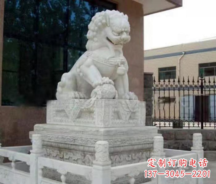 大同企业景观大理石狮子石雕 (10)