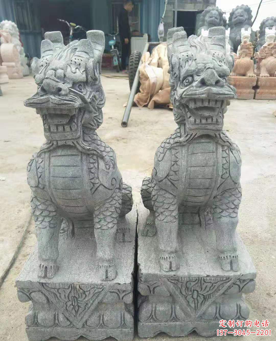 大同古典雅致的麒麟石雕