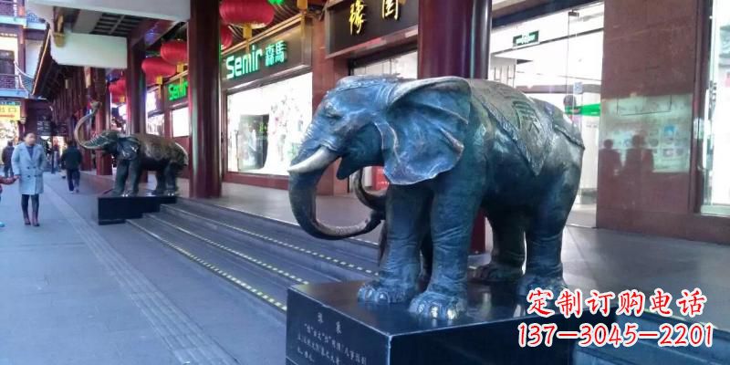 大同企业门口大象铜雕