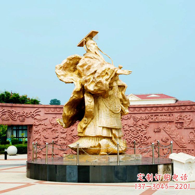 大同中领雕塑:秦始皇鎏金铜雕塑像