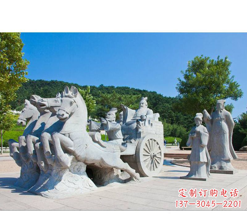 大同秦始皇坐马车石雕悉心打造雕塑艺术之精髓