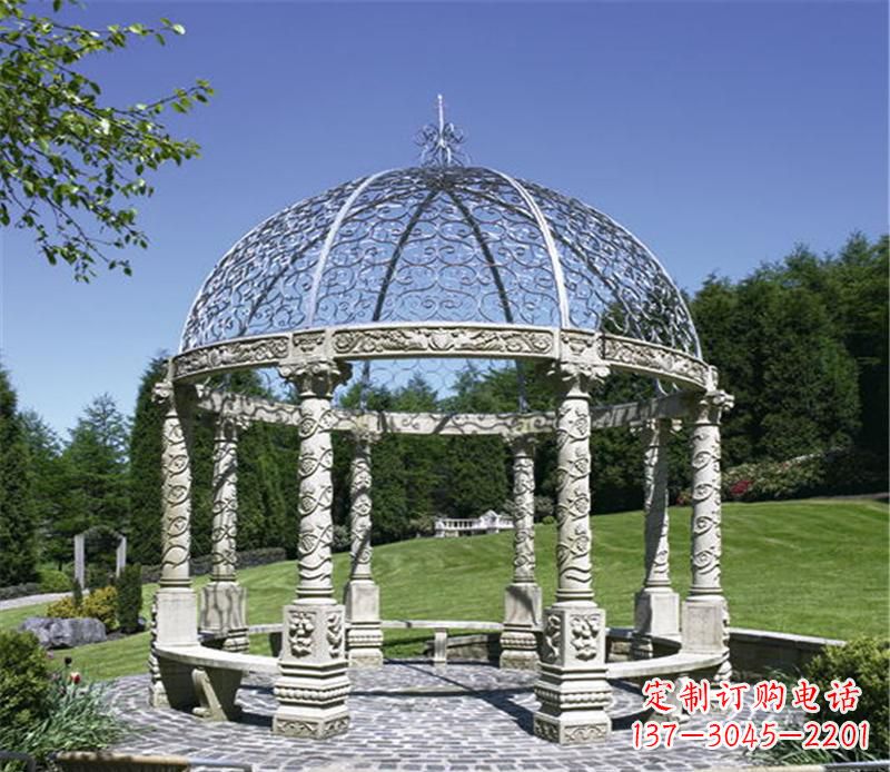 大同青石大型景观凉亭雕塑